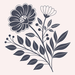 
a flower with leaves and a flower