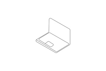 Laptop one line art Of minimalist vector icon with Black And white
