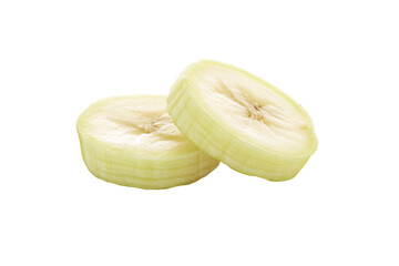 two slices of banana sitting on top of each other