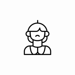 young lady icon sign vector