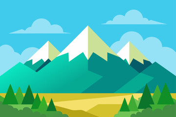 Landscape with Mountains