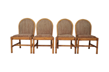 wooden chair isolated on white  Milo Baughman dining chairs