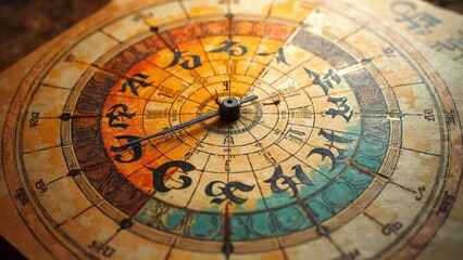 Colorful sundial art scene