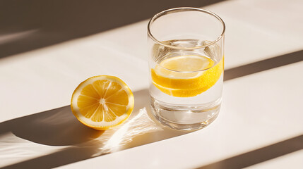 glass of water with lemon