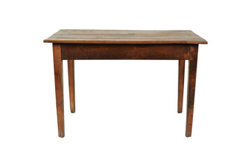 wooden table isolated on white  Antique French Walnut Extending Dining Table