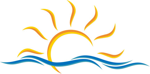 sunset or beach vector logo monograme template
