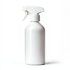 White Spray Bottle on Plain Background for Cleaning and Household Use