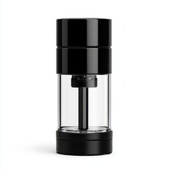 Sleek Black Coffee Maker with Glass Chamber and Modern Design