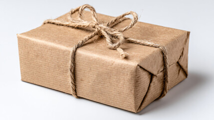 Brown Paper Package Tied with Twine: A rustic, brown paper-wrapped package tied securely with twine, suggesting a gift, a delivery, or a mysterious surprise.