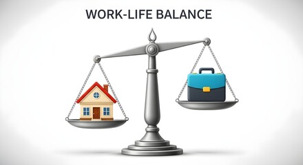 Achieving Work-Life Harmony: A Balanced Scale Illustration
