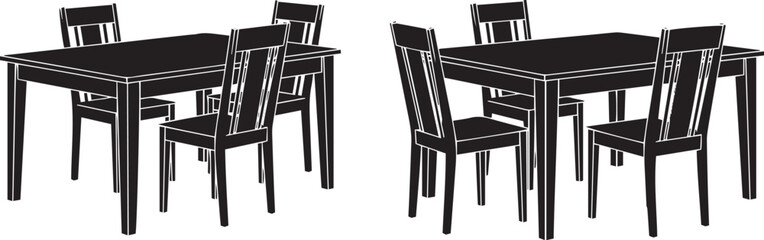 Fototapeta premium vector illustration of Dining tables & chairs