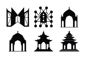 Obraz premium Taj Mahal vector illustration with architectural landmark icon design