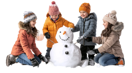 Kids in Snowy Day Outfits