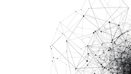 Abstract network connection background with dots and lines for technology concept