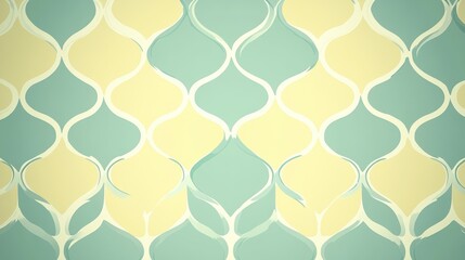 Abstract geometric pattern, pale yellow and teal colors, repeating diamond shapes.