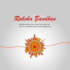 Raksha Bandhan Greeting Card – Modern Rakhi Design with Festive Message