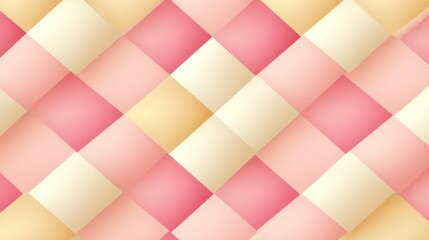 Abstract geometric pattern of overlapping squares in soft pink and beige colors.