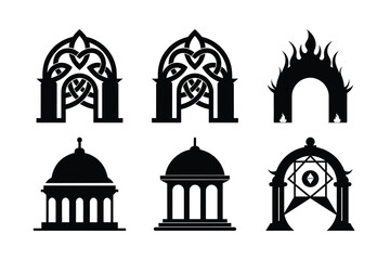 Taj Mahal vector silhouette illustration featuring iconic architecture and religious symbolism for travel and tourism design