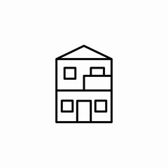 two story house icon sign vector