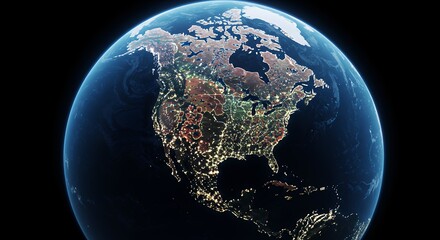 Earth View of North America at Night