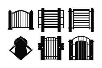 Vector set of black barcode icons for business and internet design