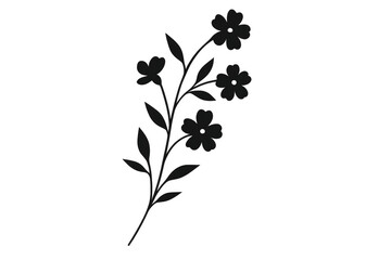 Minimalist design of blooming flowers, featuring a transparent background for easy integration into various projects