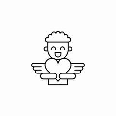 cupid angel romance icon sign vector