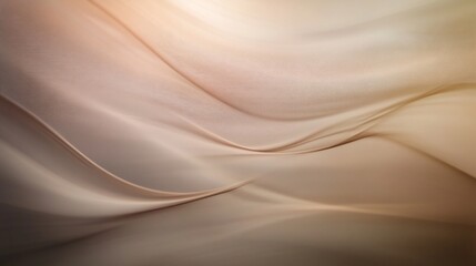 Obraz premium Abstract flowing waves with soft beige color and a subtle fabric texture creating a smooth and elegant backdrop
