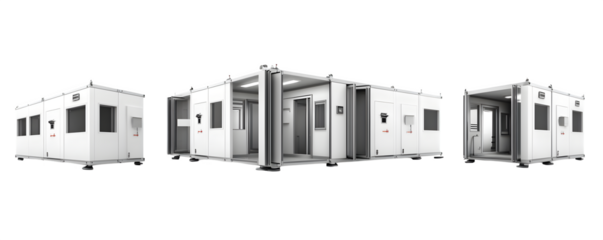 Clean Realistic Detailed expandable modular clinic roo PNG cutout, transparent background, ideal for graphic design and advertising, mockups, premium resource, professional graphics