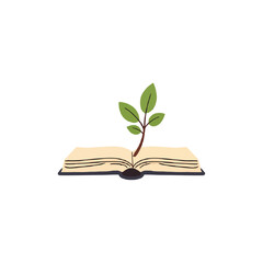 open book with green tree