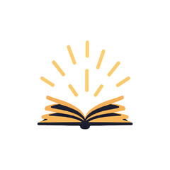 open book on white background