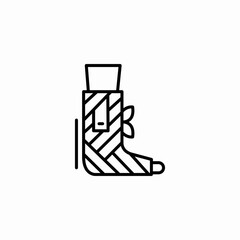 plaster leg icon sign vector