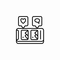 smartphone social media reaction icon sign vector