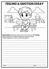 Feeling & Emotion Reflective Essay Worksheets | SEL Writing Activities for Grades 2–5 | Creative Writing | Emotional Regulation & Self-Awareness