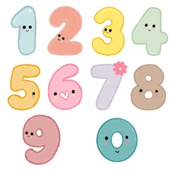 colorful baby numbers