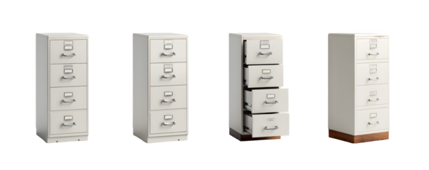 Clean Studio-Lit Detailed filing cabinet with sliding d versatile design element, digital artwork, ideal for video overlays and presentations, HD asset, royalty-free, premium resource