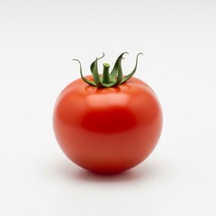 Red ripe tomato isolated on white background fresh healthy vegetable and fruit closeup