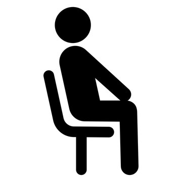 Icono silueta de hombre sentado en una silla 