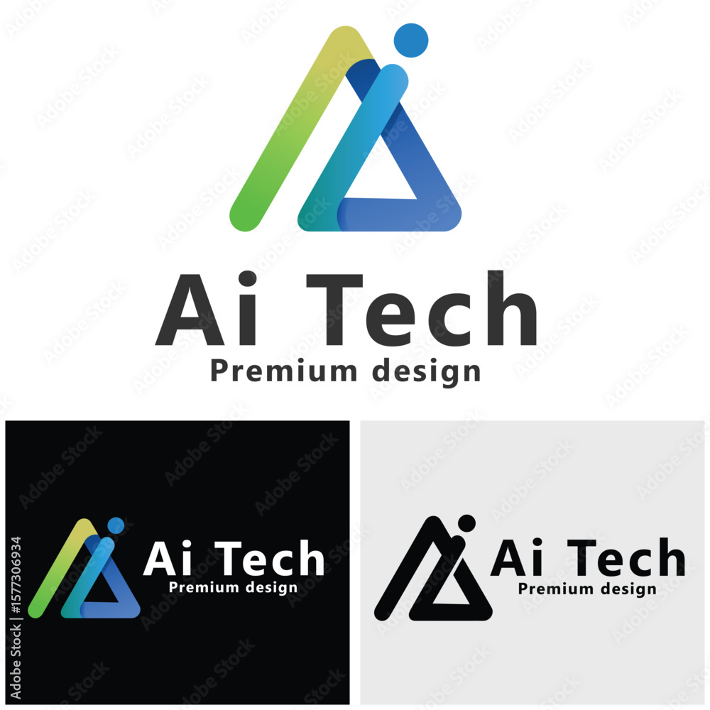 Fototapete letter ai identity logo design with multicolor shape icon design element minimalist style for busine