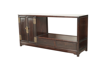 wooden cabinet isolated  Lot - A Chinese Hardwood Low Cabinet