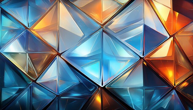translucent glass triangles create stunning abstract background