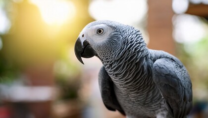 Obraz premium gray parrot african parrot pet bird exotic bird intelligent bird tropical bird beautiful bird animal bird