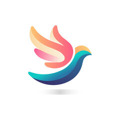 Abstract Gradient Dove logo in Flight Symbol of Peace and Hope © Jamil