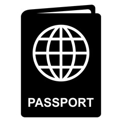 Icono silueta de pasaporte
