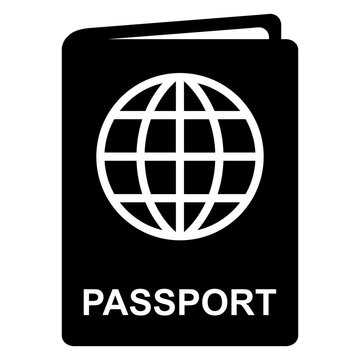 Icono silueta de pasaporte