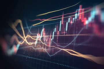 Animated Stock Market Chart with Bullish Trends and Analytical Visualizations