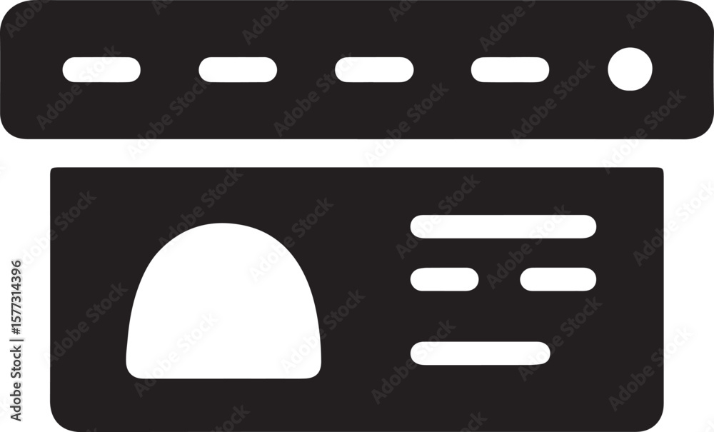 Poster modern icon illustrating user interface elements such as profile and navigation bar