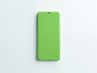 Minimal Smartphone Mockup with Green Screen on Clean White Background