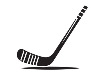 hockey stick logo silhouette and puck vector, hockey stick logo icon silhouette, ice hockey player silhouette vector illustration, hockey stick and puck logo silhouettes vector on a white background