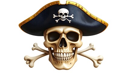 3D skull in pirate hat